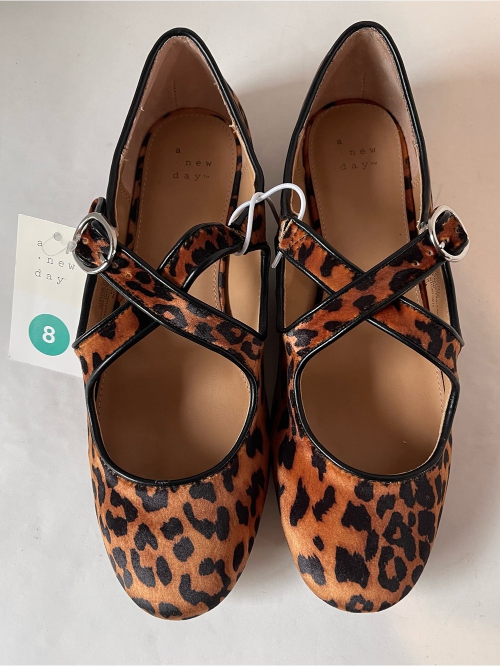 a new day Leopard Print Mary Jane Flats - Brown & Black Women’s Size 8 NWT